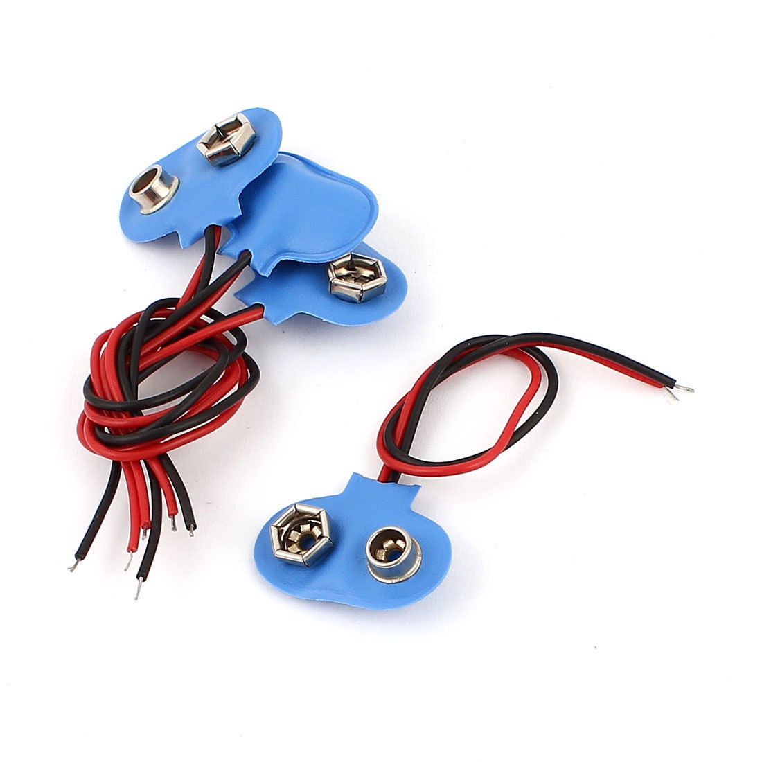 4Pcs 10cm Wire Cable 9V 9 Volt Battery Clip Connector Lead T Type Blue