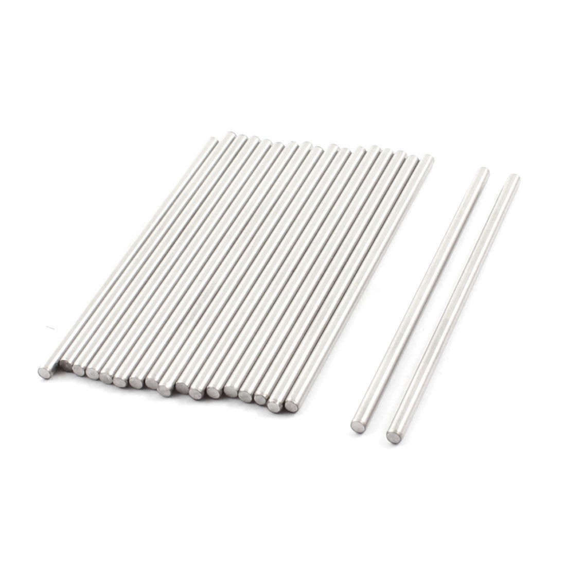 19Pcs Silver Tone Stainless Steel Shaft Axle Rod 90mm x 3mm for RC Car