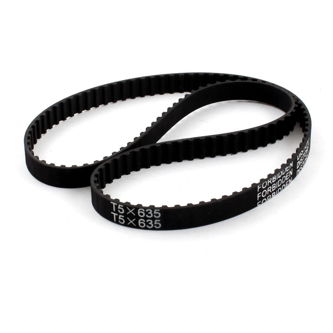 T5x635 127 Teeth 10mm Width 5mm Pitch Black Rubber Groove Timing Belt 635mm
