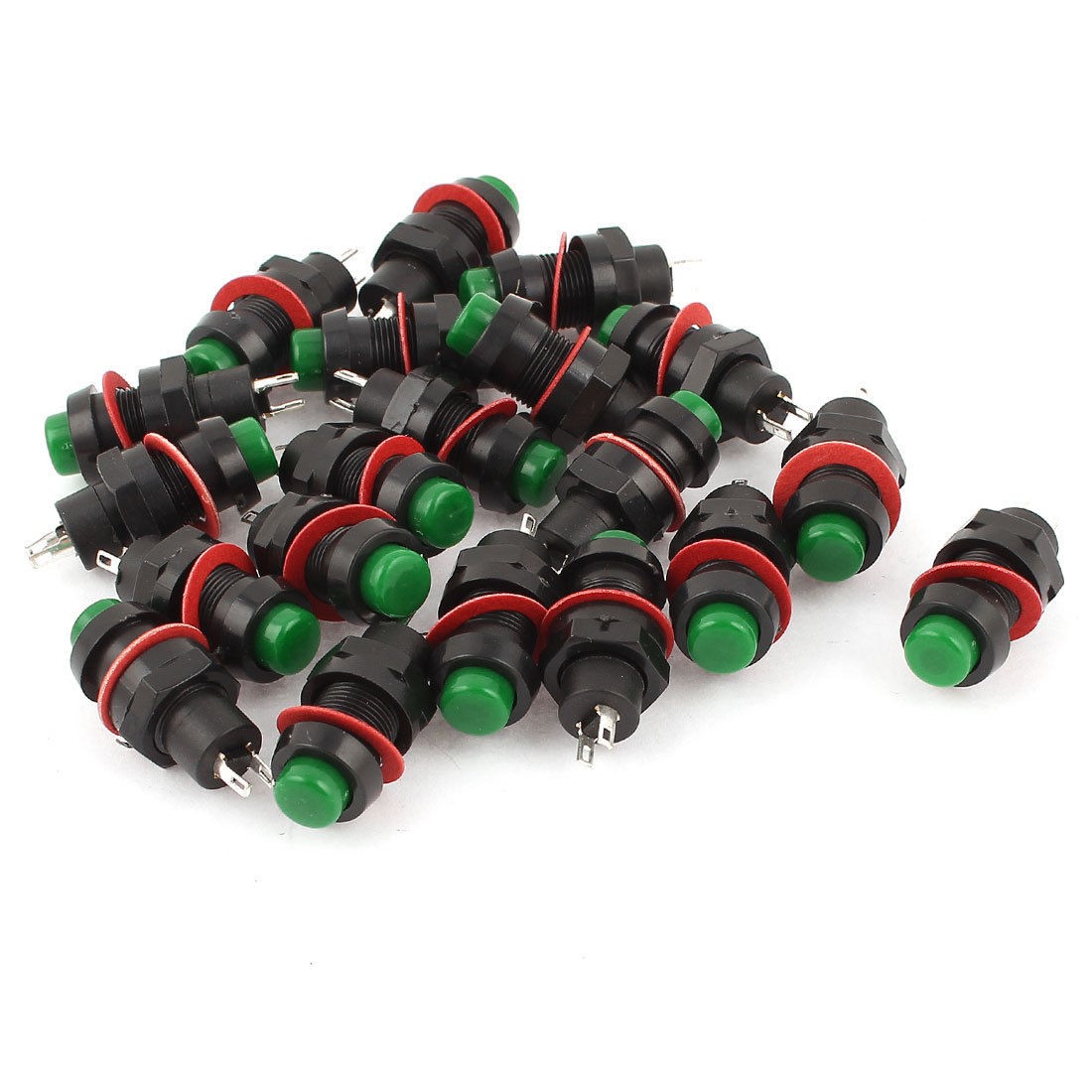 20 x DS-211 2Pins Latching SPST Green Push Button Switch AC 125V 2A