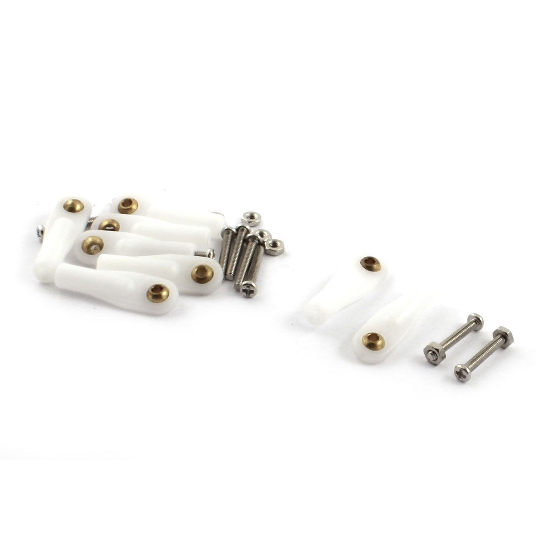 8Pcs DIY Model Simulation Car Boat Ball Joint Buckle 2X26X2.2mm White w Screws