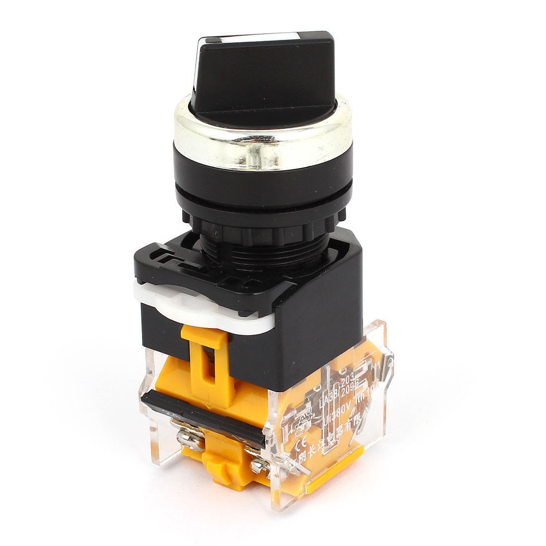 AC 380V 10A DPST 3 Position Rotatable Selector Latching Button Switch