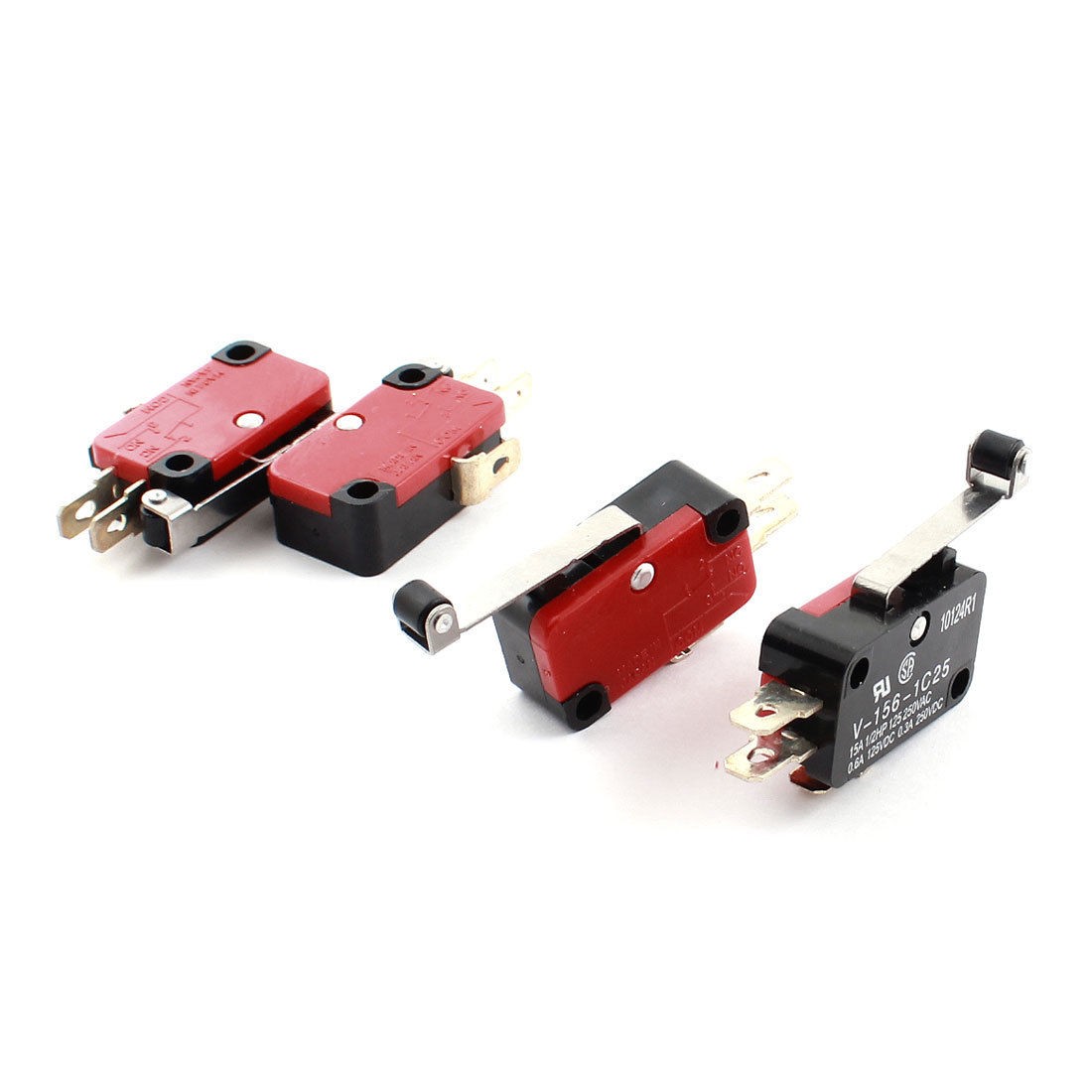Roller Hinge Lever NO NC Actuator Micro Limit Switch DC 125V 0.6A 4pcs