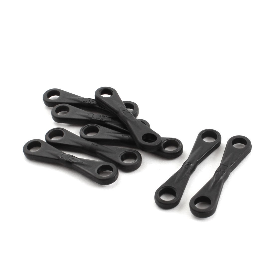 8Pcs Black Plastic Two Ended Linkage Buckles Joint 5x24.5x32mm for RC Helicopter