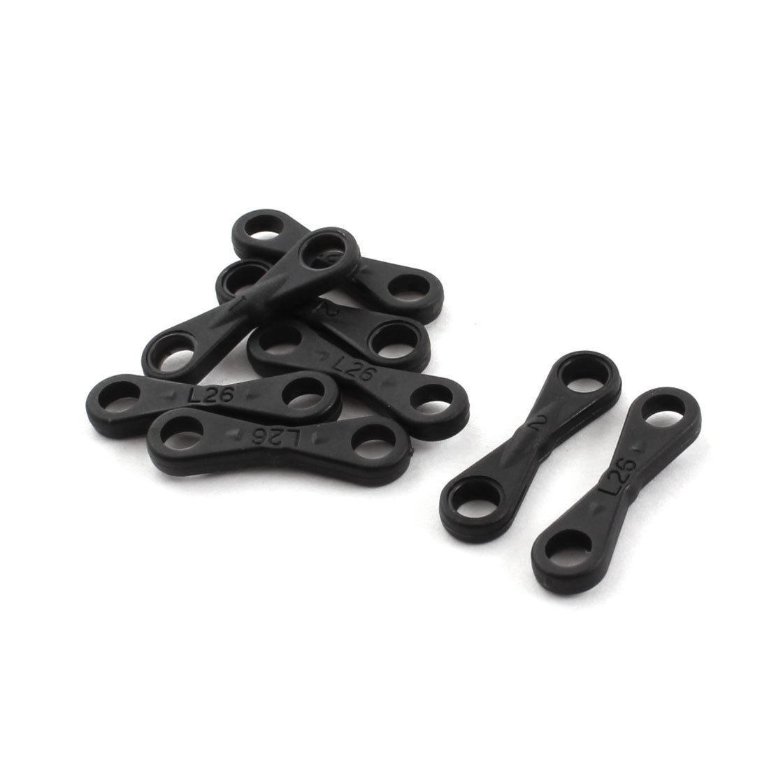 8Pcs Black Plastic Two Ended Linkage Buckles Joint 5x19x26mm for RC Helicopter