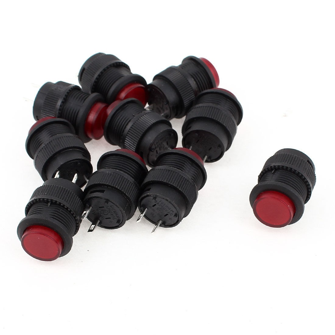 10 x SPST Momentary Red Push Button Power Switch R16-503B AC 250V 3A