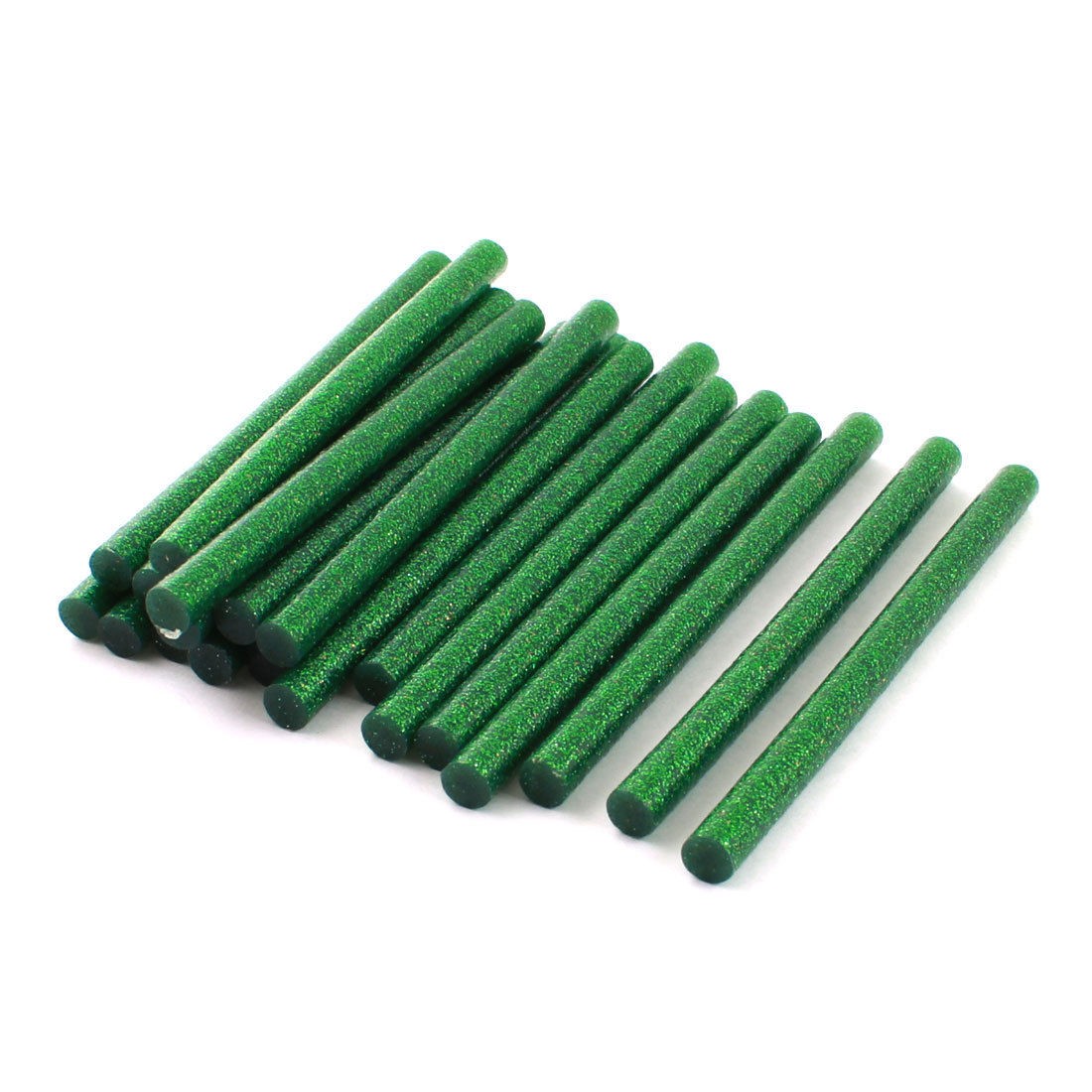 20 Pcs Dark Green Glitter Electric Hot Melt Glue Adhesive Sticks 0.28" x 4"