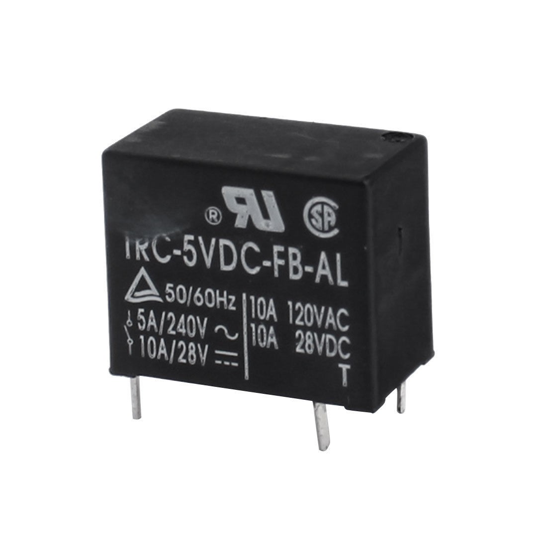 DC 5V Coil 4-Pin Single Pole Single Throw Power Relay Black