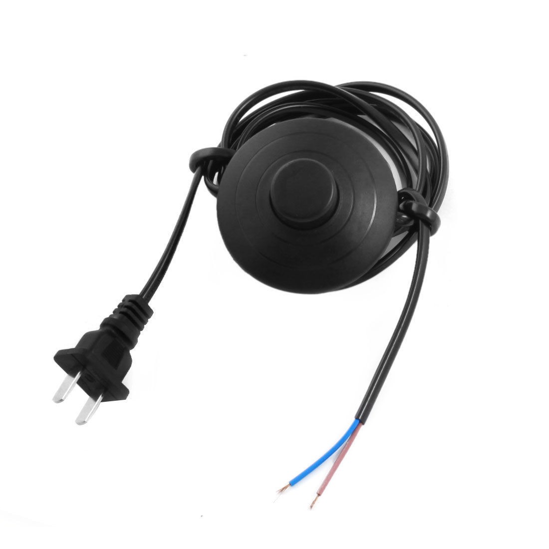 Black Round AC 125V 3A AC 250V 6A US Plug Step On Foot Switch 1.8M