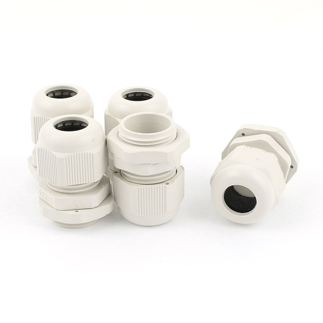 5 Pcs PG13.5 6mm to 12mm Waterproof Connector Adapter Plastic Cable Glands White