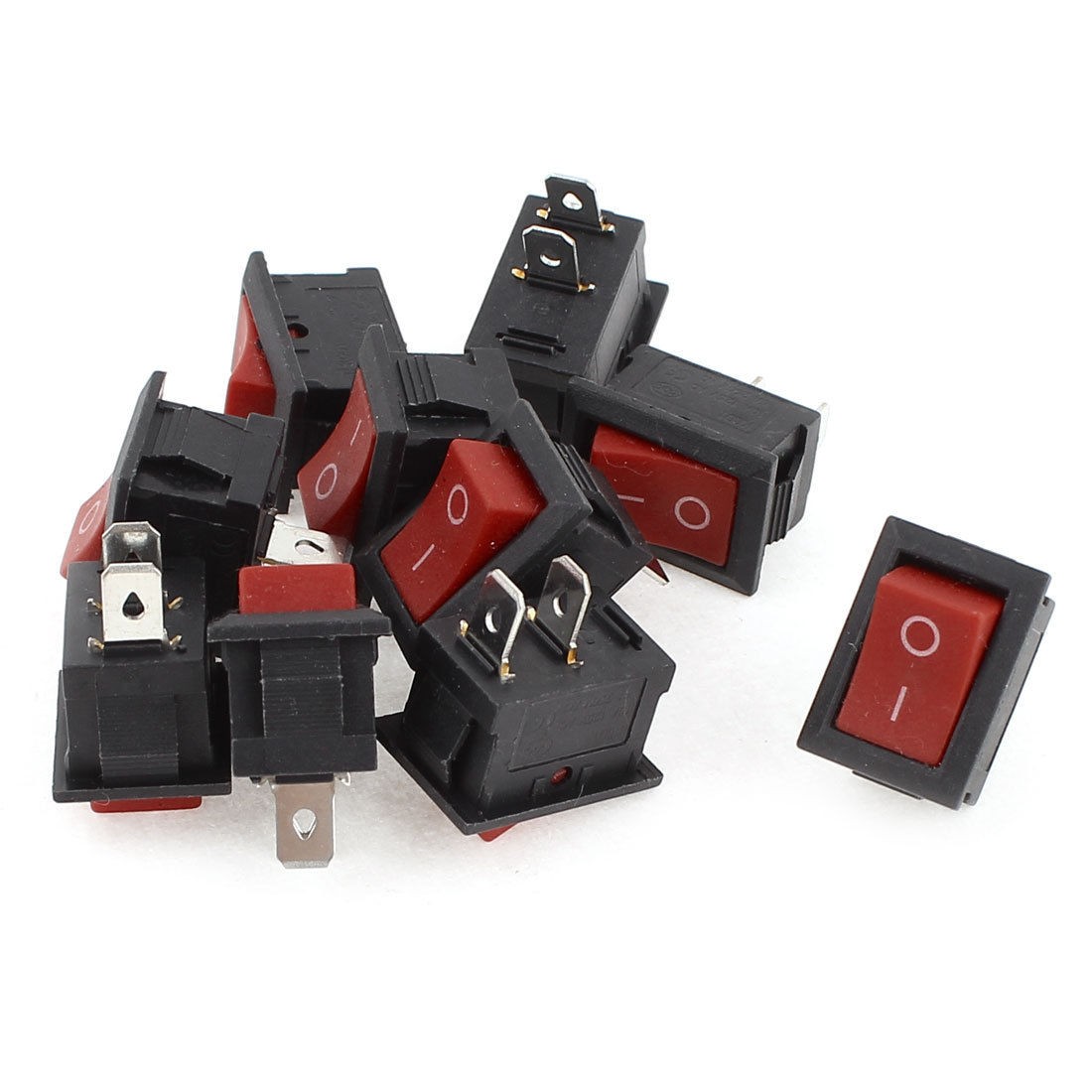 10 Pcs AC 250V 6A AC 125V 10A 2 Pin ON/OFF SPST Snap in Boat Rocker Switch