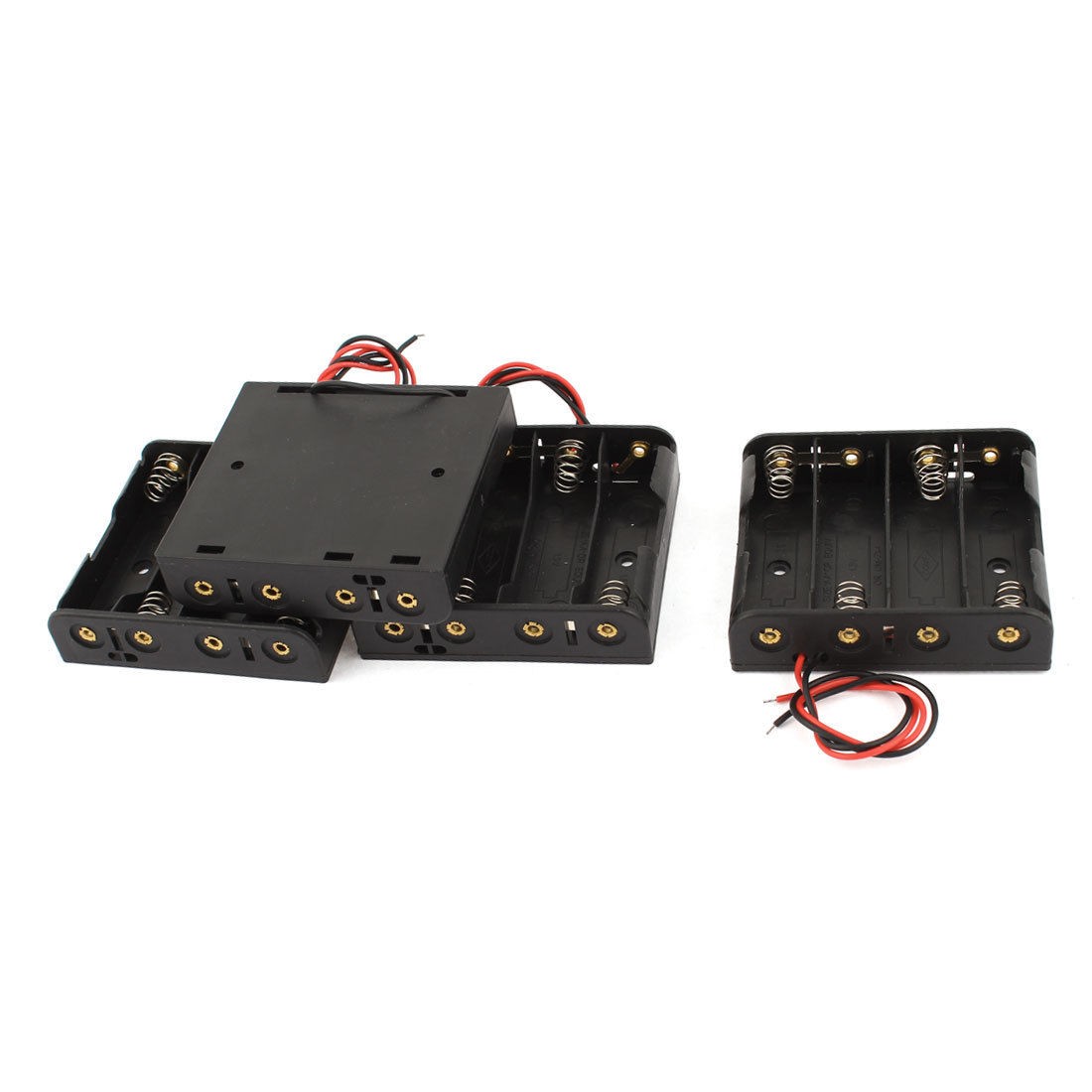 4pcs Black Battery Storage Box Case Holder for 4 x 1 5V AA Batteries