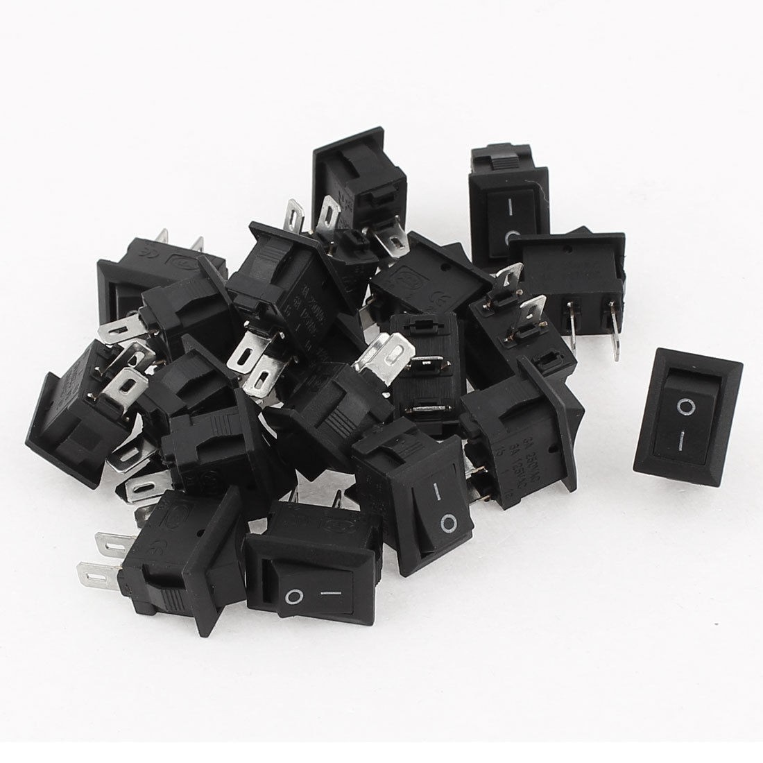 20 Pcs AC 250V 3A AC 125V 6A 2 Pin ON/OFF SPST Snap in Boat Rocker Switch