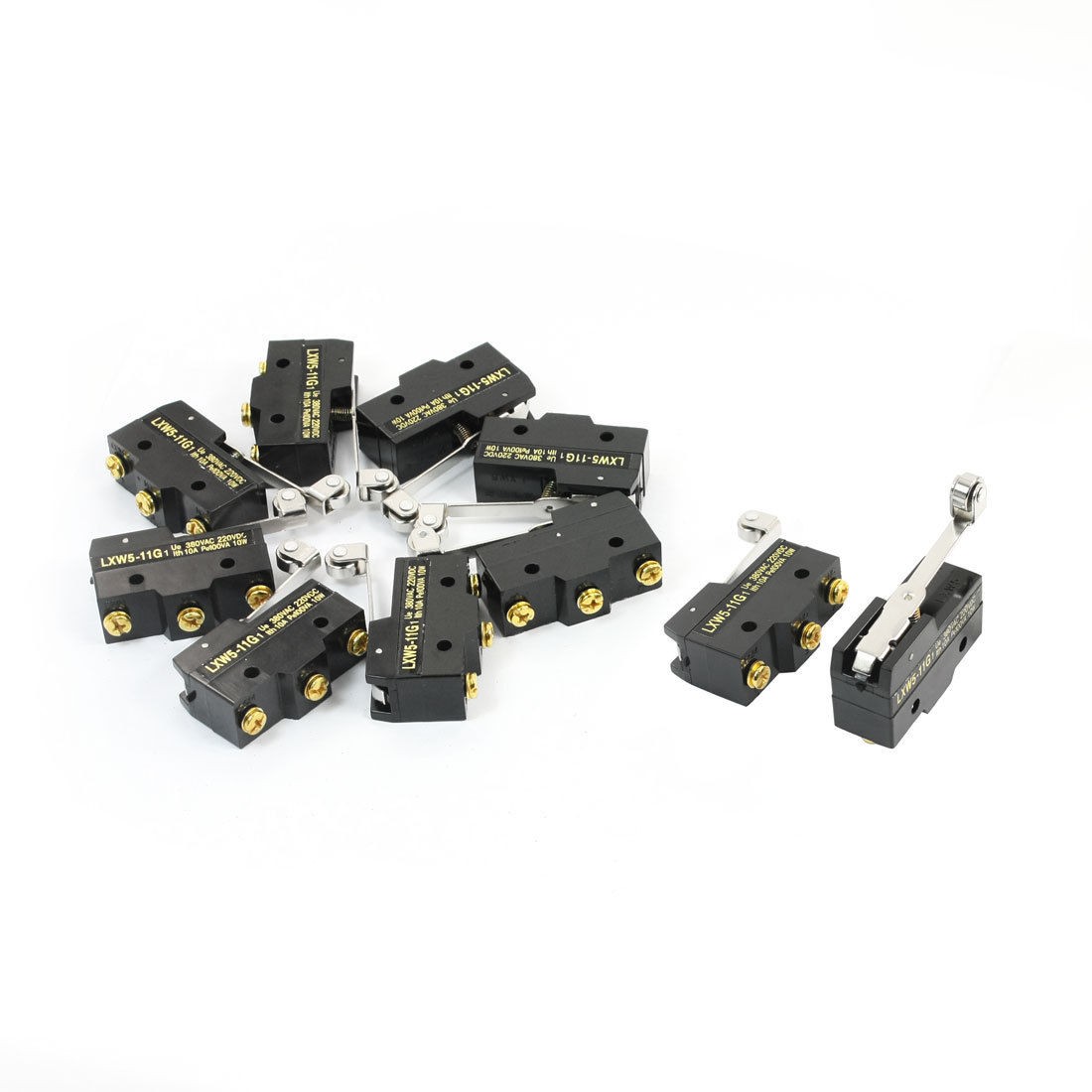 10pcs LXW5-11G1 SPDT Momentary Roller Hinge Arm Limit Switch Microswitch