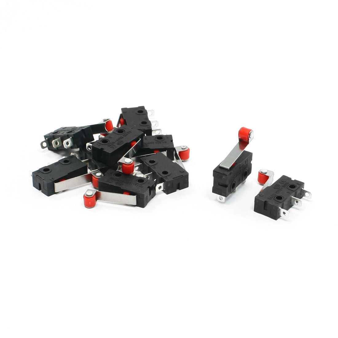 10 x 5A 250VAC 3 Terminal SPDT 1NO 1NC Momentary Roller Lever Micro Switch