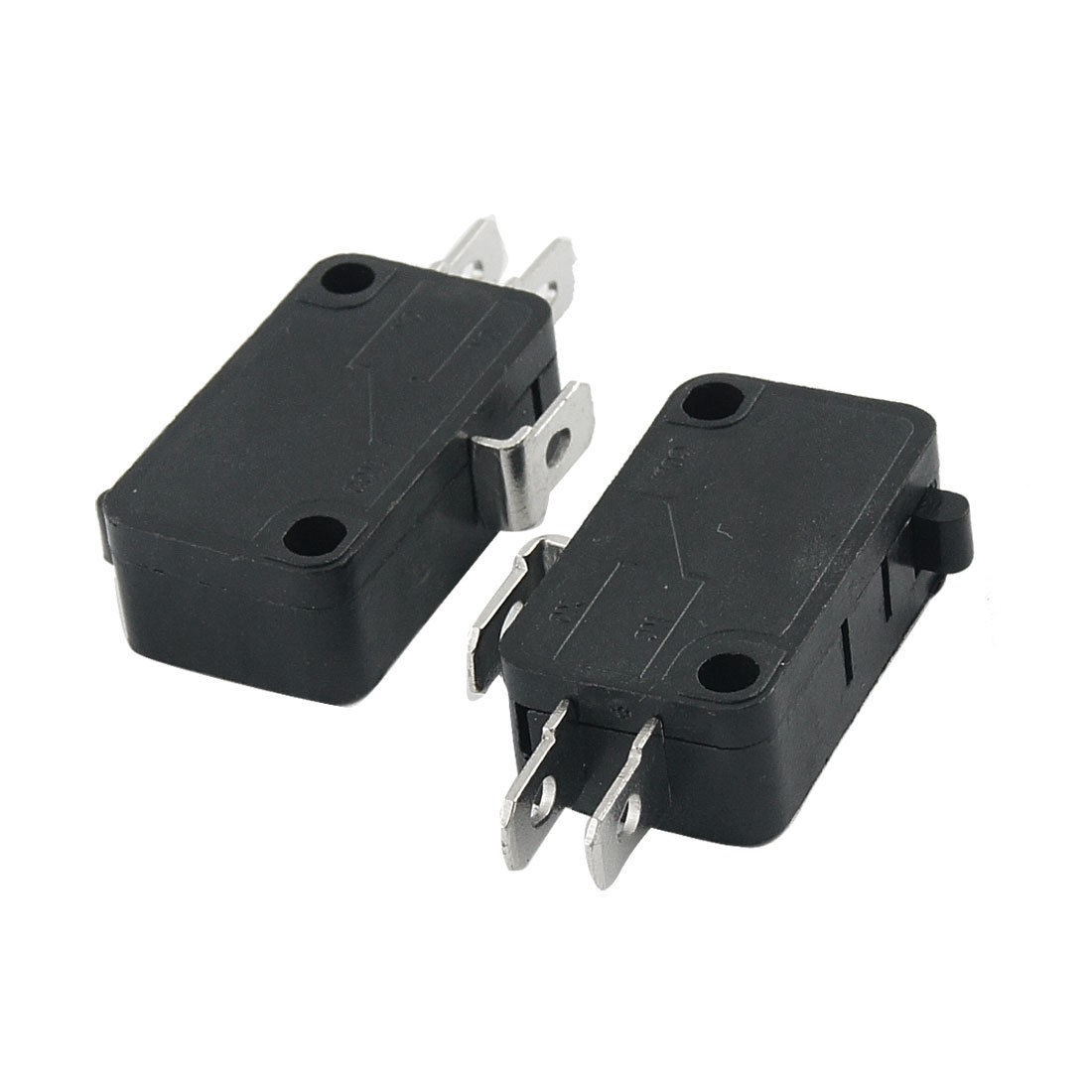 2 Pcs Electric 1NO 1NC Contacts Push Button Micro Switches Black