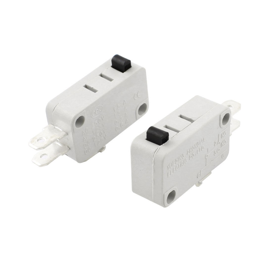 2 Pcs AC 250V 15A SPDT 3-Pin Memontary Action Micro Push Button Switch