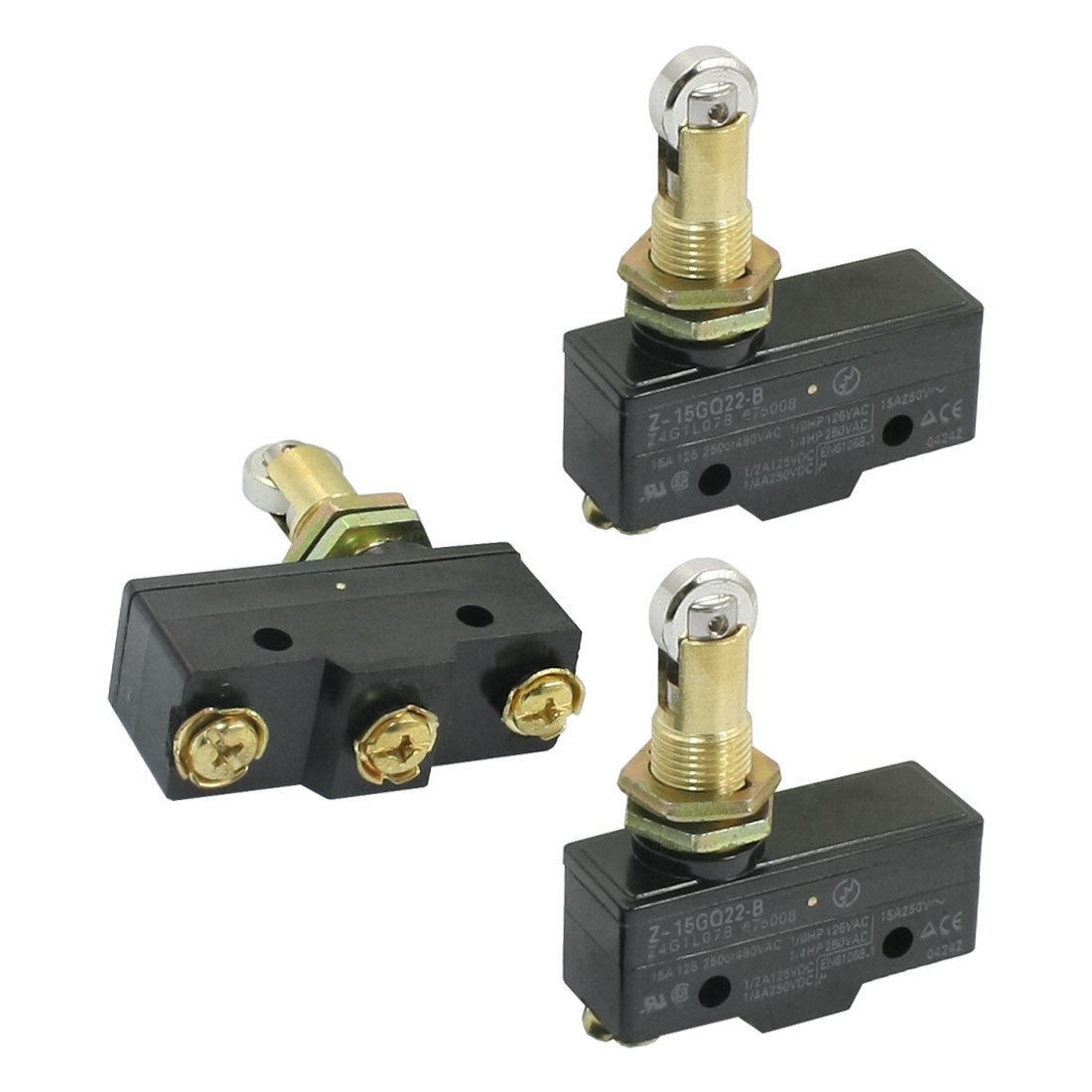 3pcs Z-15GQ22-B SPSD Panel Mount Roller Plunger Basic Limit Switch 12mm