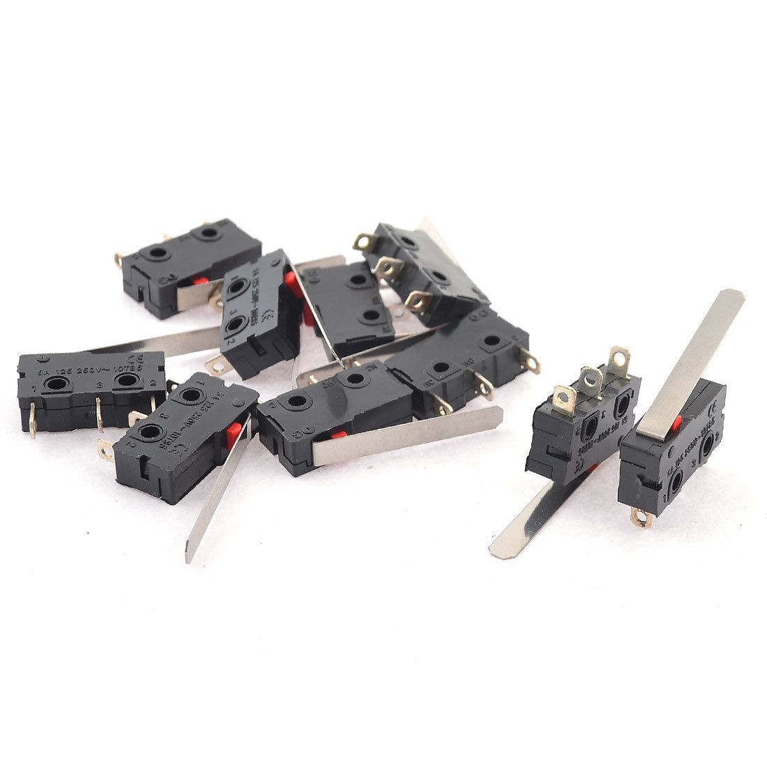 10 Pcs Micro Limit Switch Long Lever Arm Subminiature SPDT Snap Type LOT