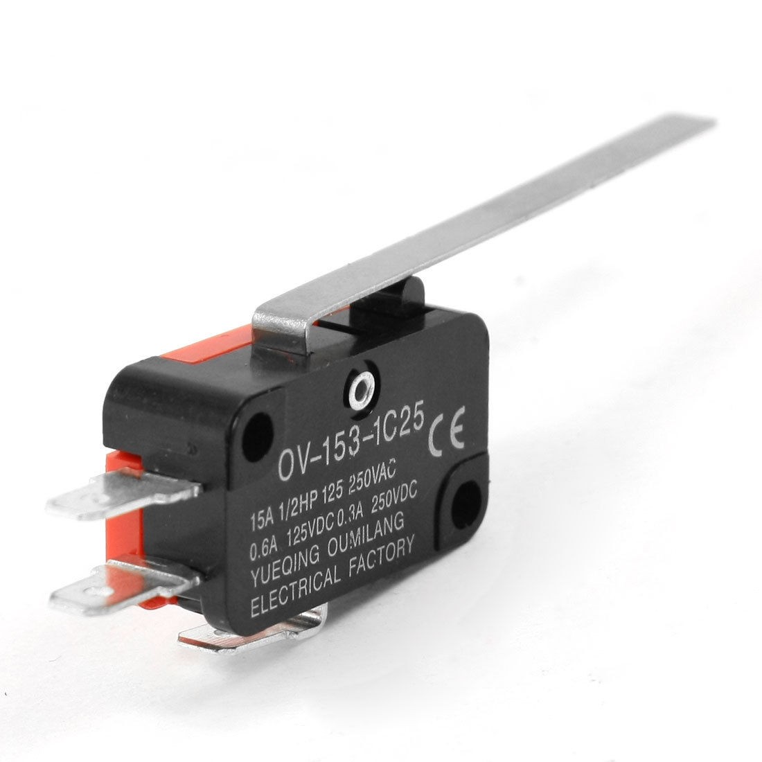 AC 250V 15A OV-153-1C25 Push Button SPDT Micro Switch Red Black
