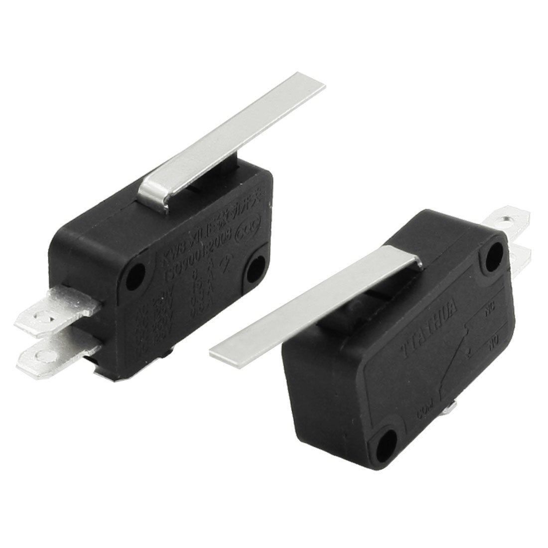 2PCS SPDT Short Hinge Lever Momentary Micro Limit Switch AC 250V/6A 125V/15A