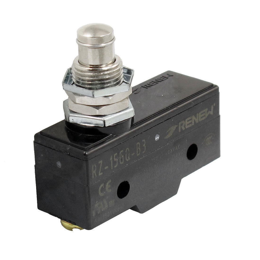 AC 250V 15A 1 NO 1 NC 1Com SPDT Momentary Panel Mount Plunger Micro Switch