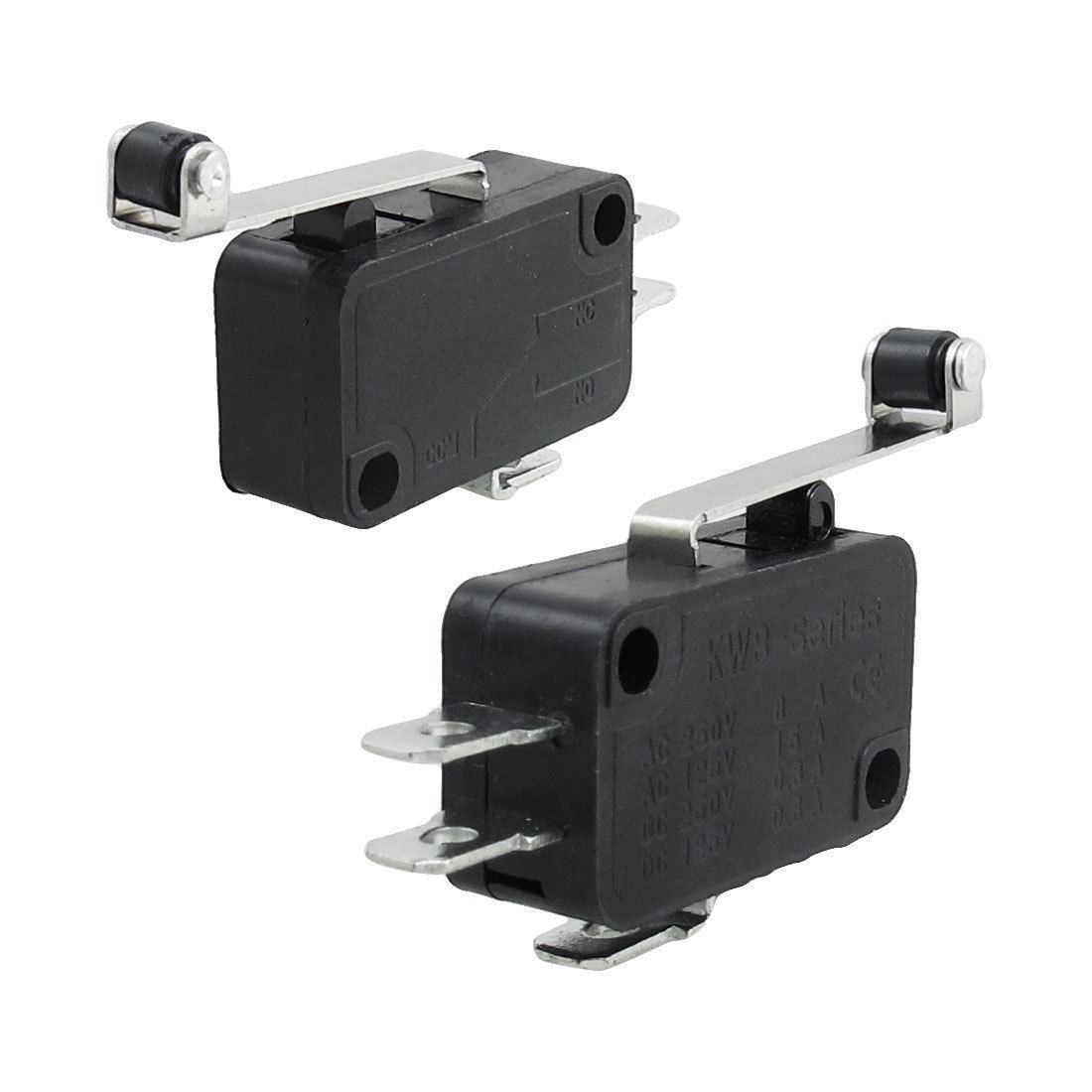 Long Roller Hinge Lever 3 Pins Basic NO NC Momentary Micro Switch 2 Pcs