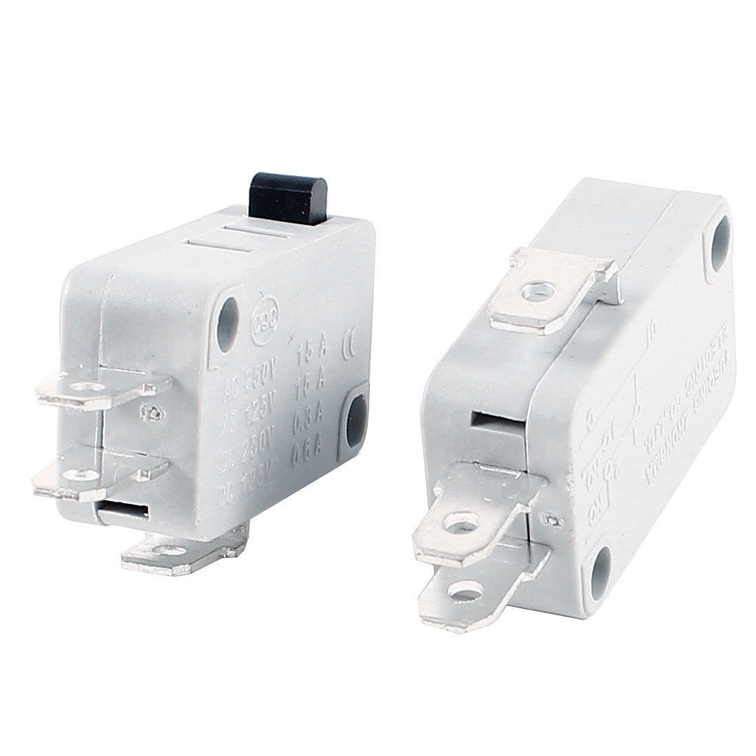 2 Pcs 3 Pin 3-Terminals Push Button Actuator SPDT Micro Switch Off White