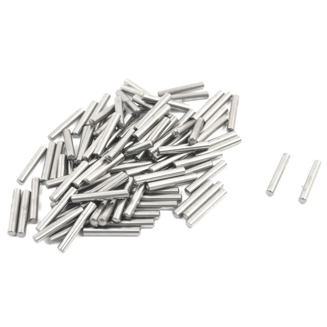 100 Pcs Stainless Steel 2mm x 13mm Dowel Pins Fasten Elements Silver Tone