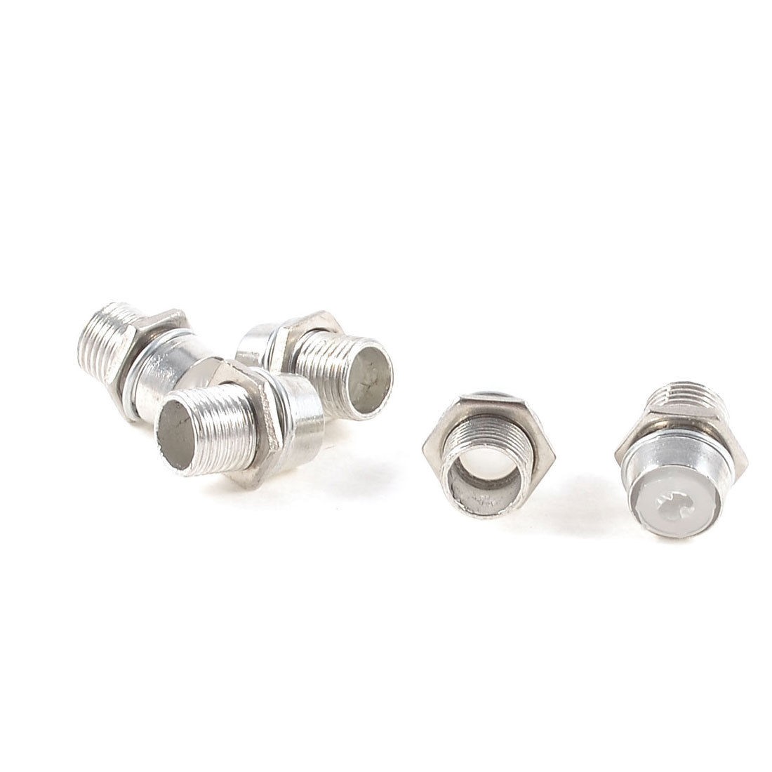 5 Pcs Silver Tone Metal 5mm LED Bezel Mounting Holder w Plastic Inserts