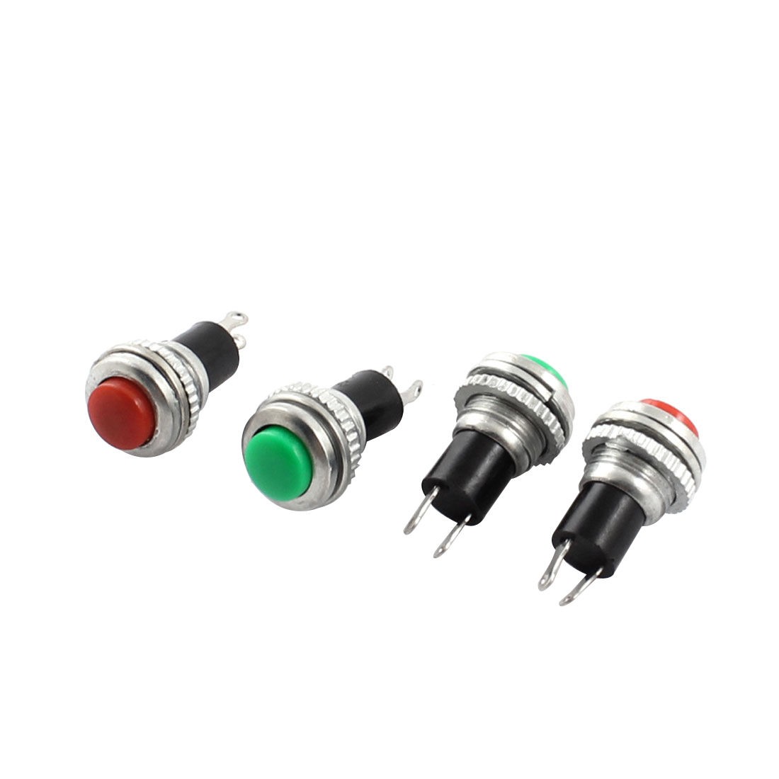 4pcs Red Green Button Momentary Metal Pushbutton Switch SPST AC125V 3A 250V 6A