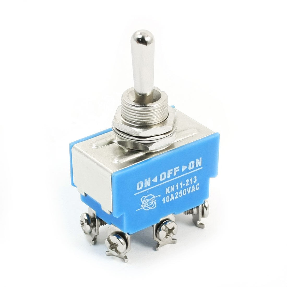 KN11-213 DPDT 3 Positions ON/OFF/ON 6-Terminals Toggle Switch AC250V 10A