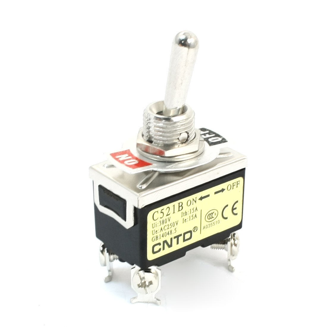 AC250V 15A DPST 2 Positions ON/OFF Locking Toggle Switch C521B