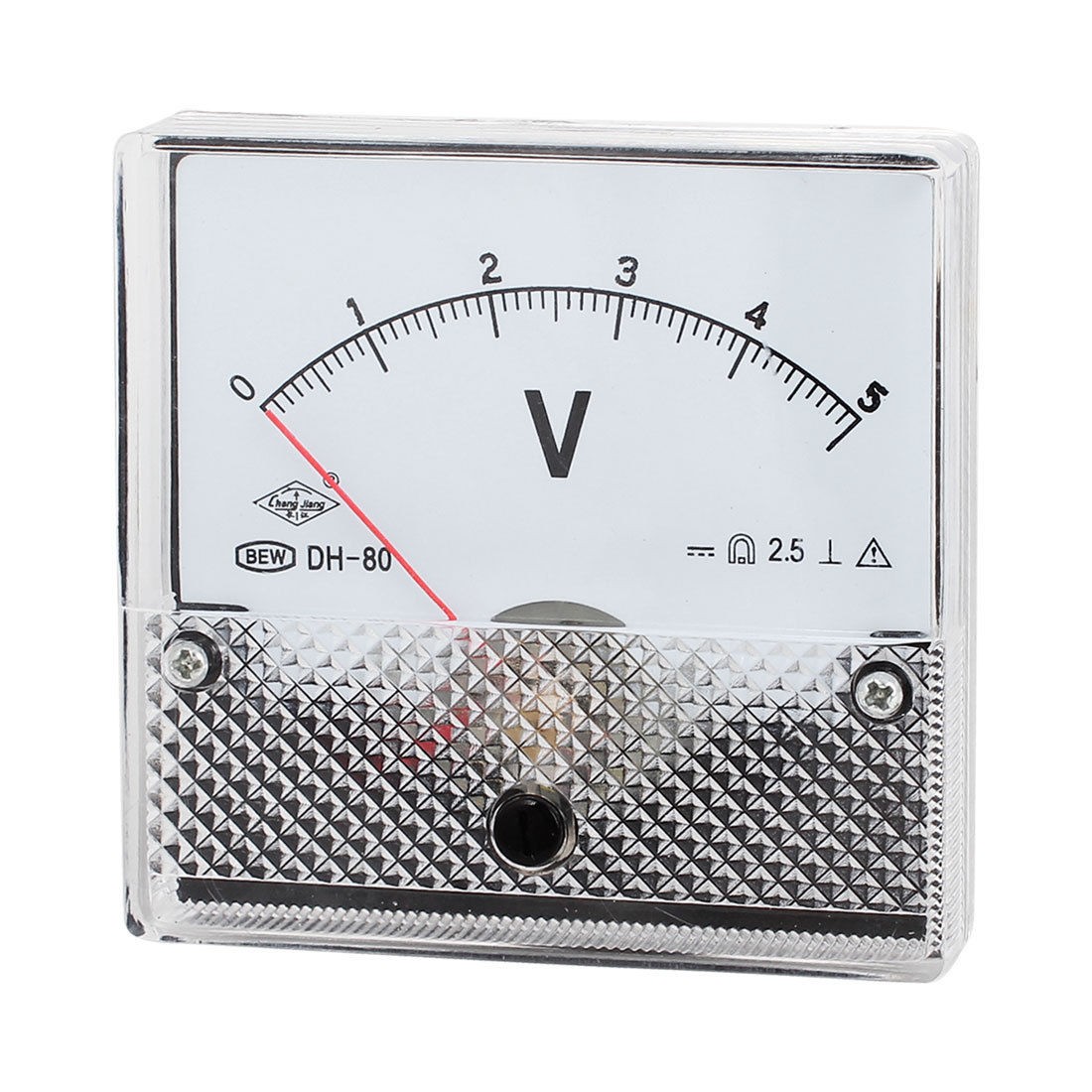 Square Shaped Class 2.5 Accuracy Voltage Panel Meter Voltmeter DH-80 DC 0-5V
