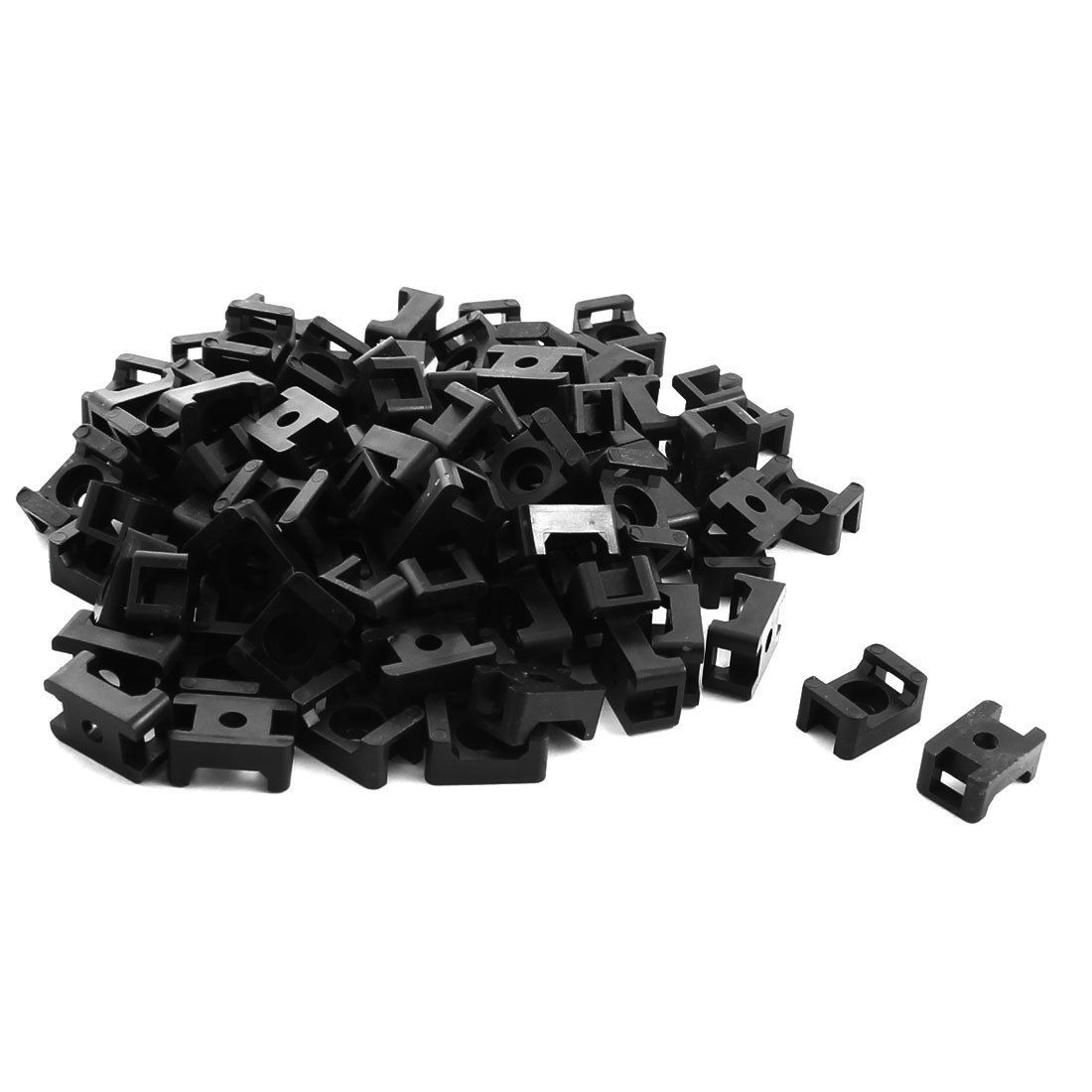 90 x Black Wire Bundle Cable Zip Tie Mount Saddle Base Holder 5mm Slot Width