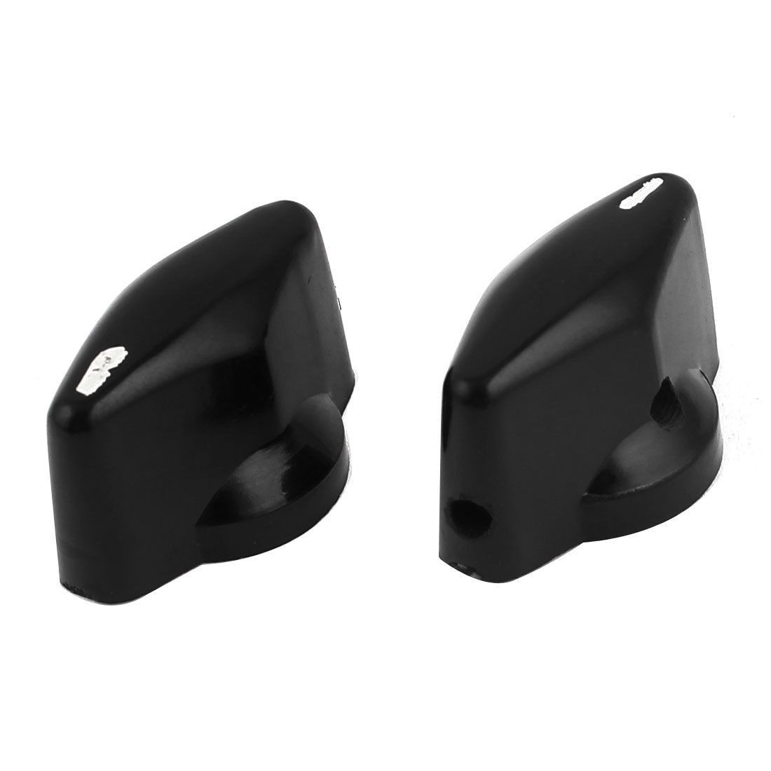 2Pcs Black Plastic Rotary Switch Potentiometer Knobs Cpas 6mm Dia
