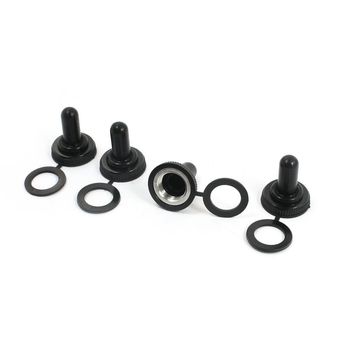 4PCS 12mm 0.47" Waterproof Toggle Switch Cover Cap Seal Boot Black