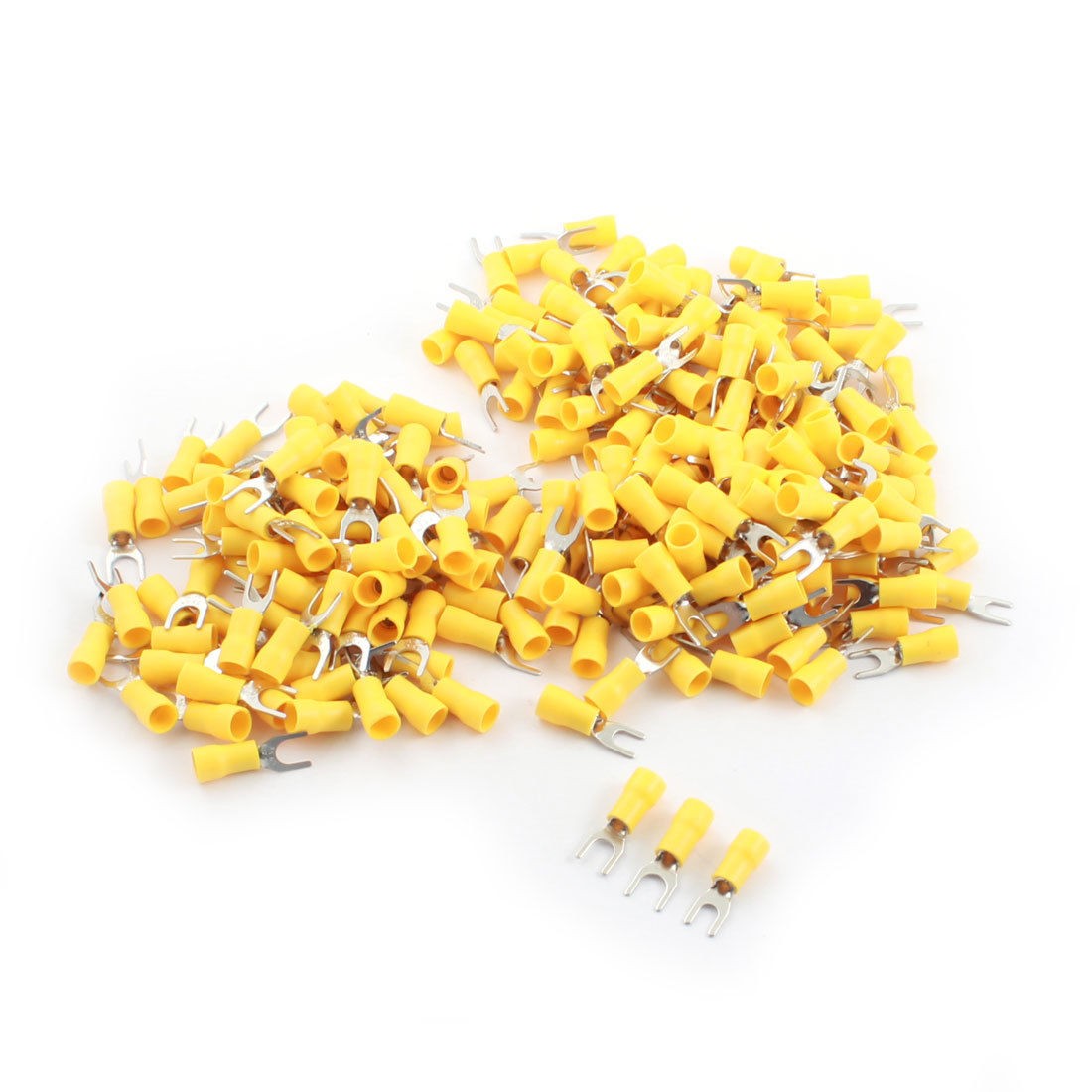 240 Pcs Yellow Pre Insulated Fork Terminal Cable Connector 12 10AWG 6 4mm