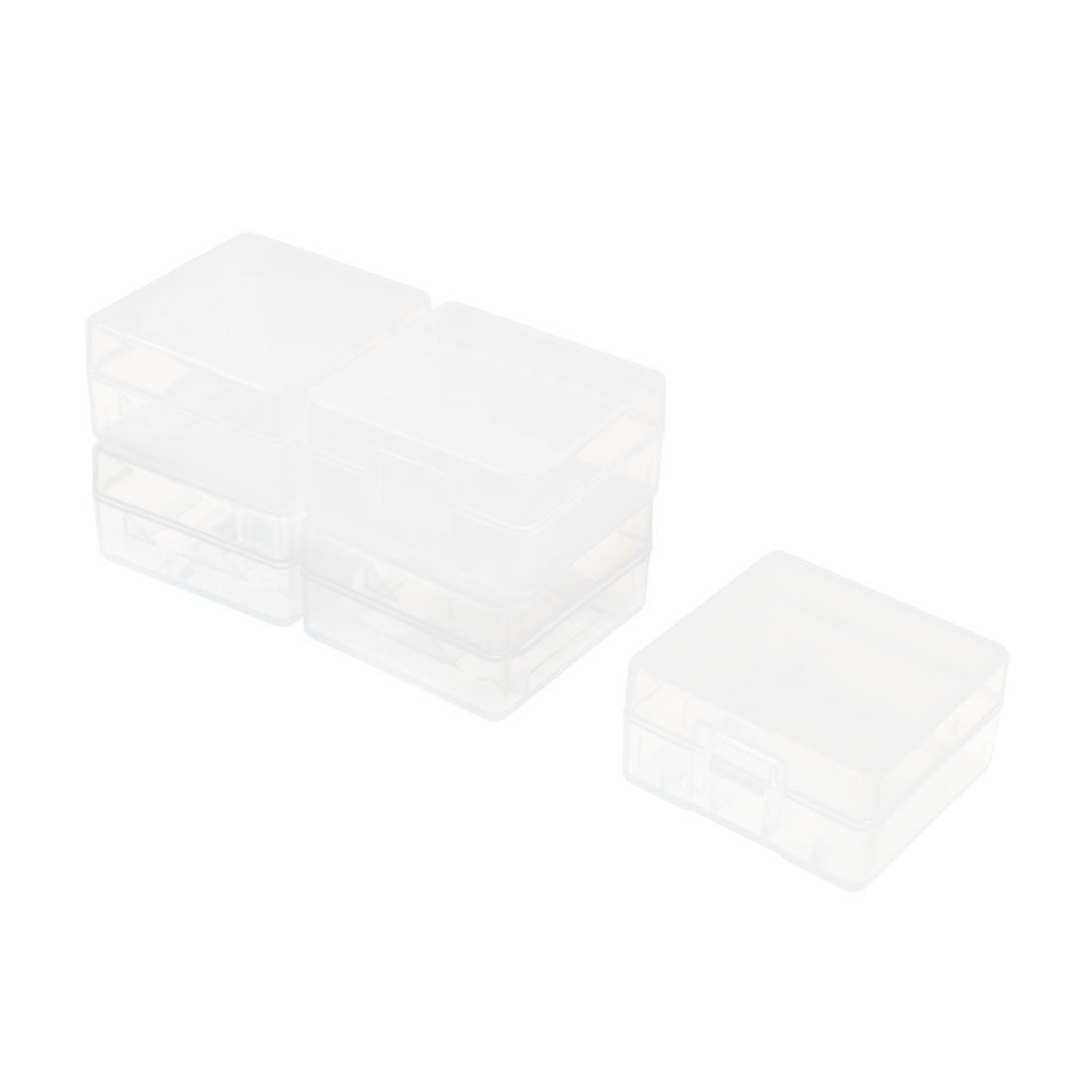 Plastic 2 Capacity C 18350 Battery Holder Case Storage Box Clear 5 Pcs