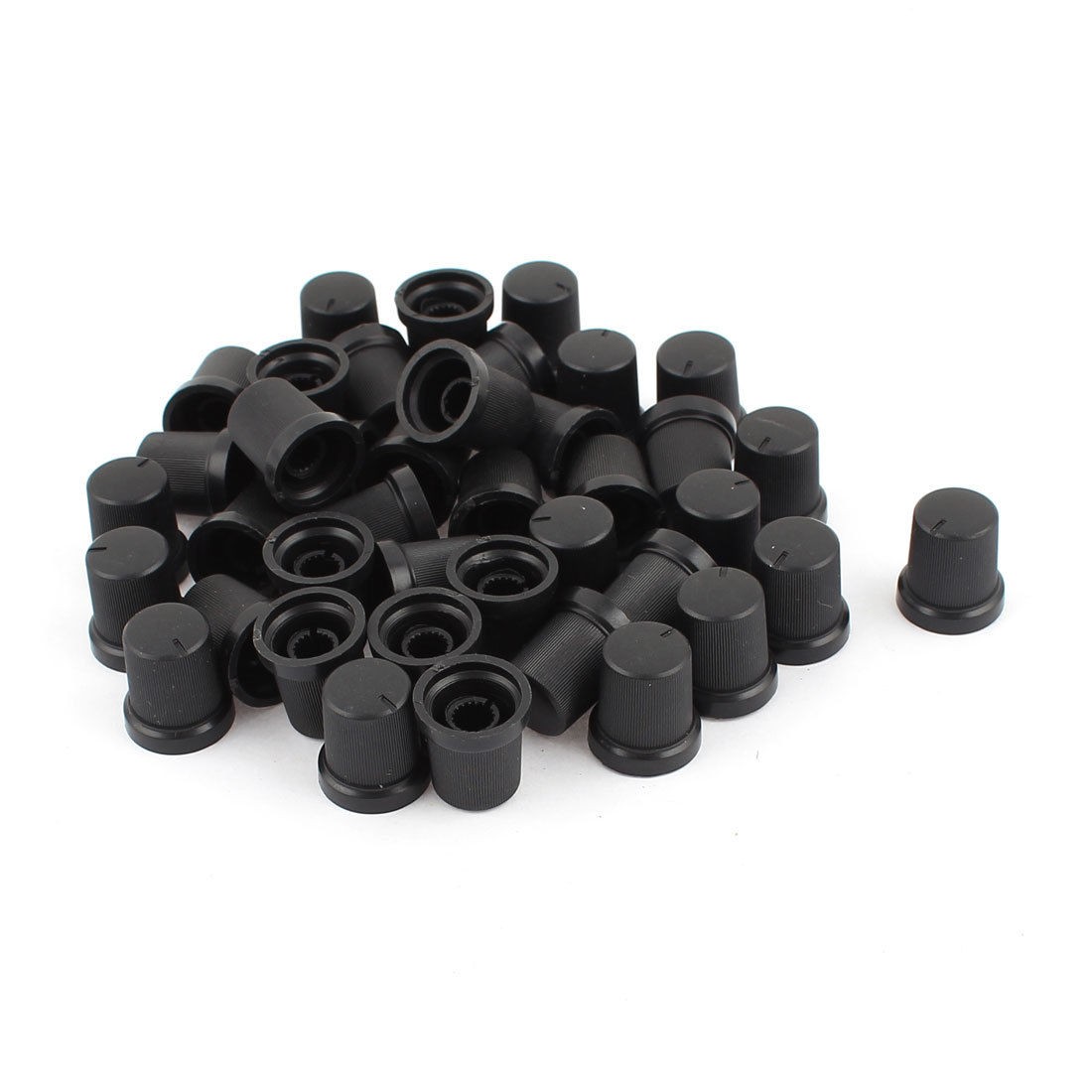 40pcs Black Potentiometer Knob Cap for 6mm Knurled Shaft