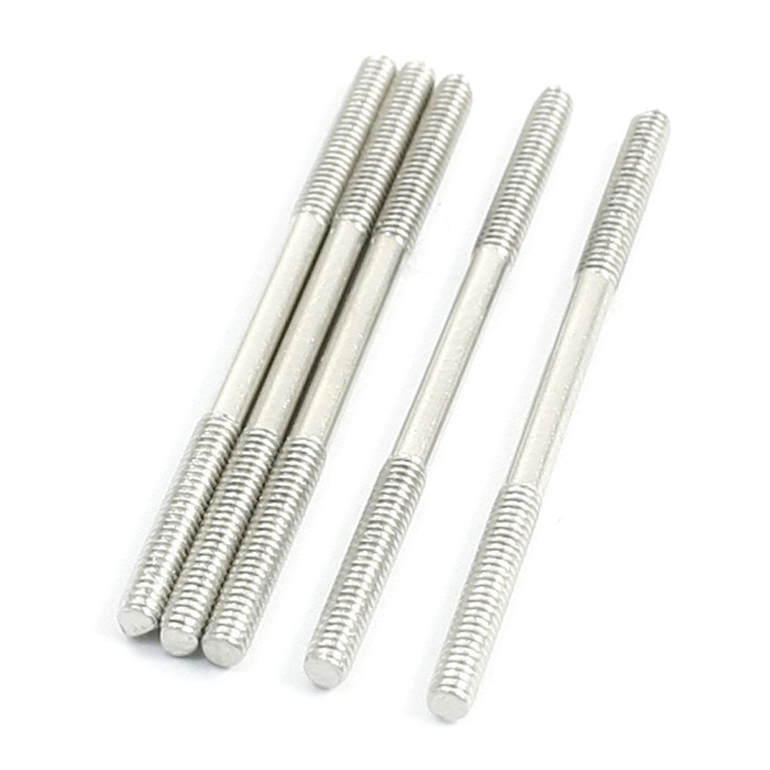 5 Pcs Dual Way Steel Main Blade Linkage Pushrod M2 x 35mm Silver Tone