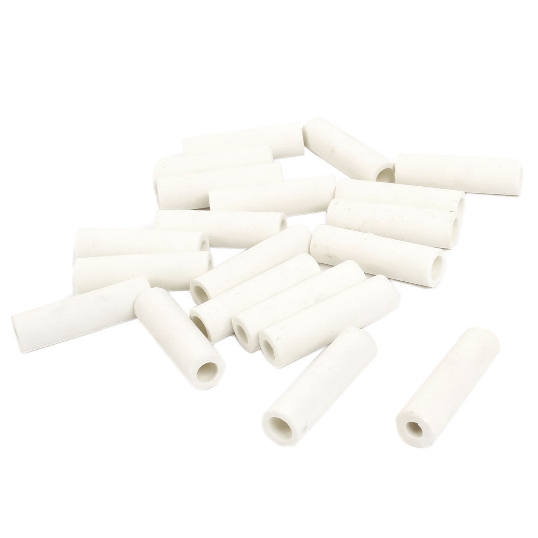 20 Pcs Cylindrical Ceramic Insulation Pipe Tube White 12mmx6.2mmx42.<wbr/>6mm