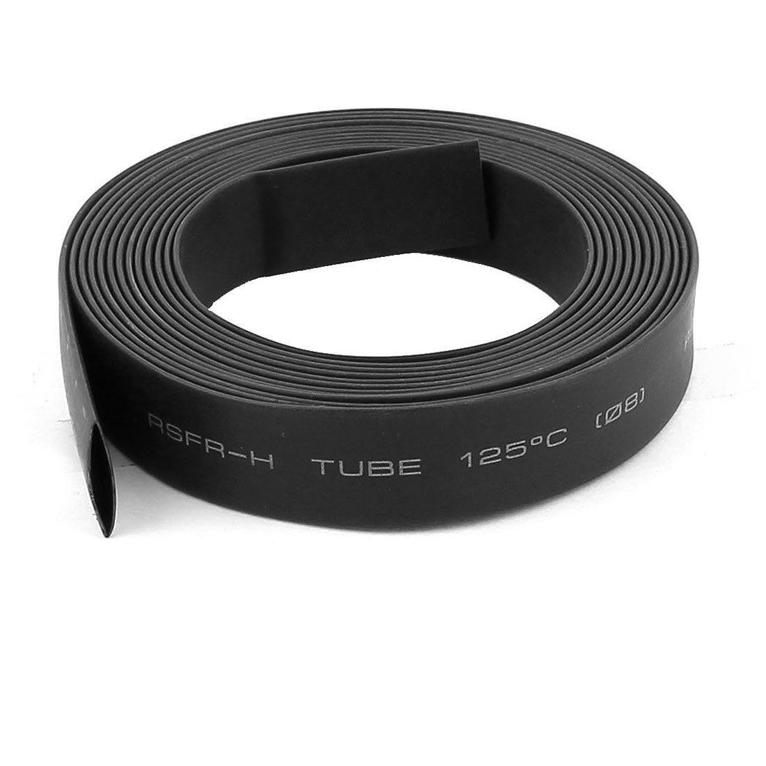 Ratio 2:1 Black Polyolefin 8mm Dia Heat Shrink Shrinkable Tube 2.5M 8Ft