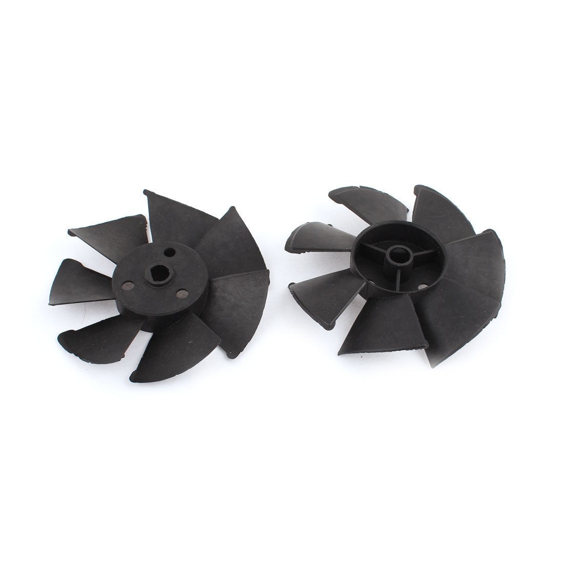 2 Pcs Black Plastic 14mm Inner Dia 7 Blades Motor Fan Blade Wheel