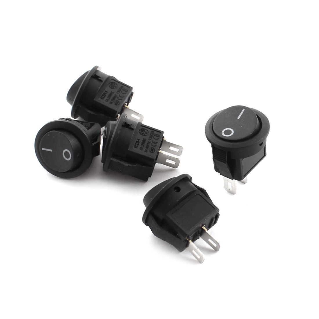 AC250V 6A AC125V 3A 2 Pin SPST On/Off Round Head Rocker Switch