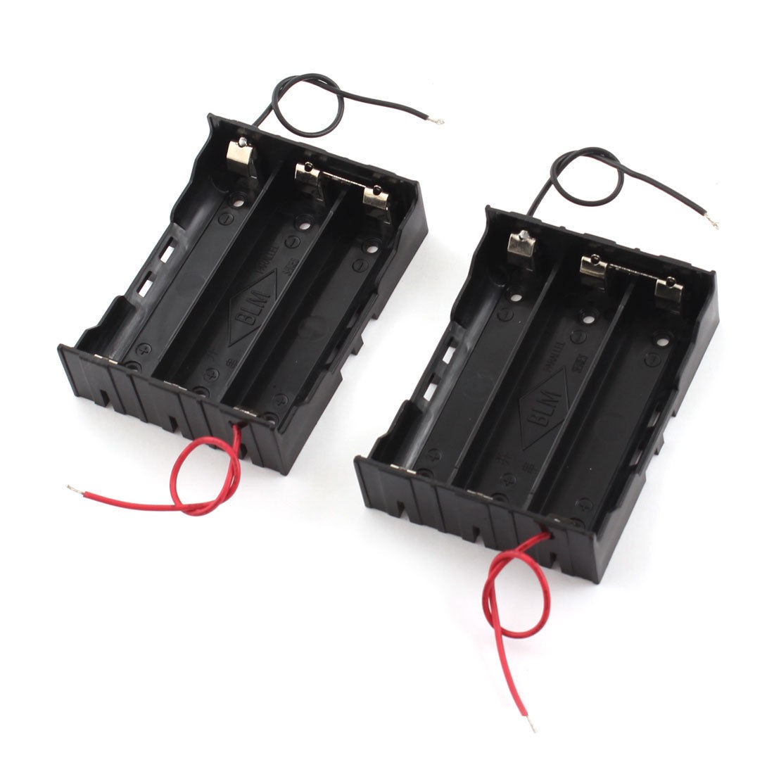2 Pcs In Series 3 x 3.7V 18650 Battery Holder Storage Case Box Black