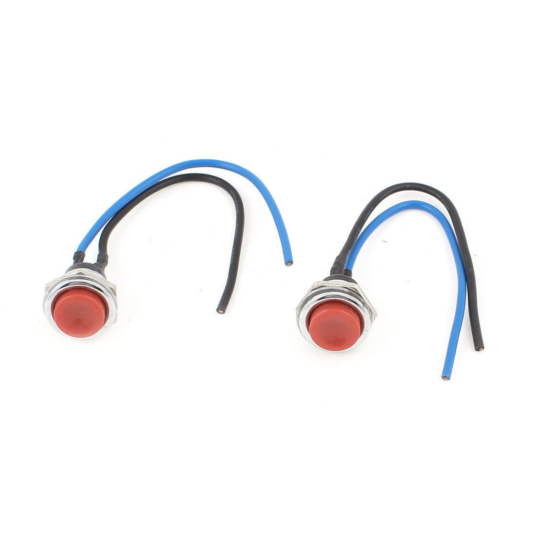 AC 125V 3A Red SPST Momentary Round Push Button Switch 2 PCS