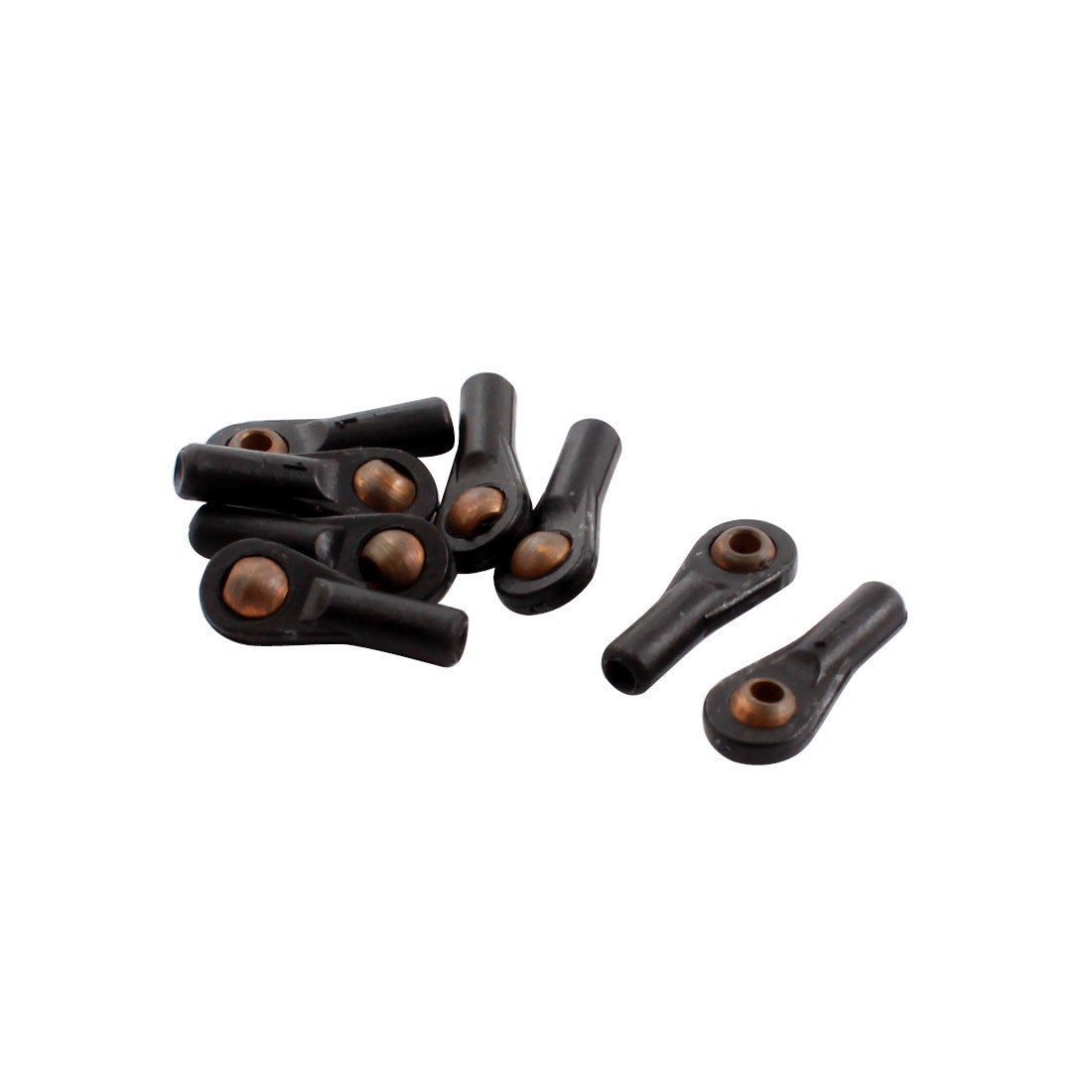 8Pcs D4 2X18X2mm Rod End Metal Ball Head Buckle Joints Black for RC Climbing Car