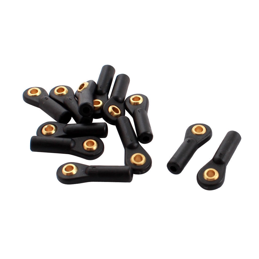 12Pcs 3X27X2.5mm Rod End Metal Ball Head Buckle Joints Black for RC Climbing Car