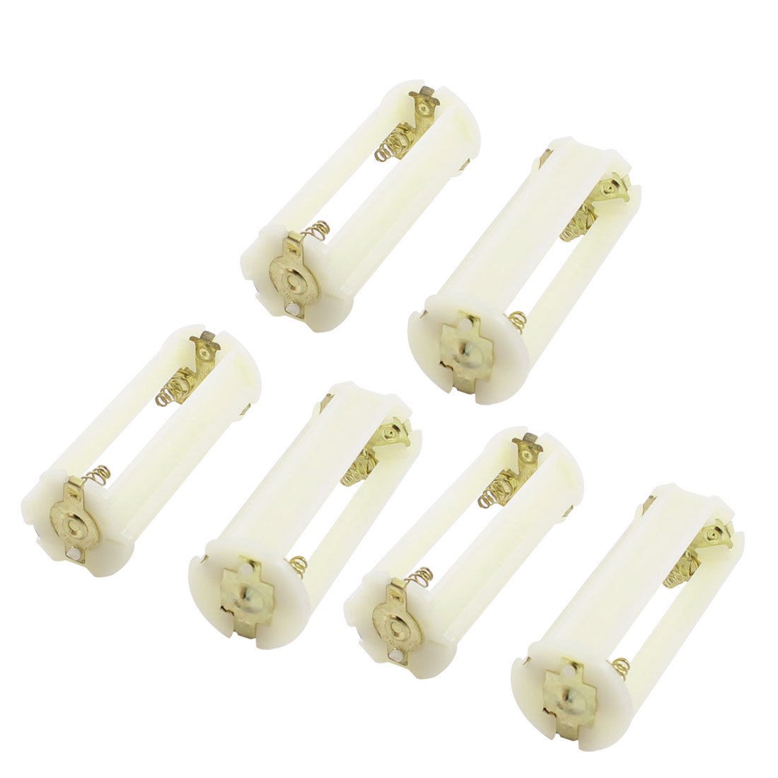 6Pcs Beige Plastic AAA*3 to C Size Cell Battery Adapter Holder Case